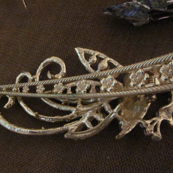 5 pc Metal Rhinestone Crystal Hair Accessories Barrettes - Picture 3 of 8